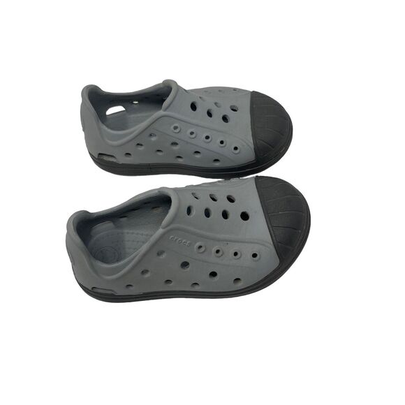 Crocs Bump It Grey Slip On Water Shoes Beach Lake Pool Summer Youth Child 6 C6 - Picture 2 of 7
